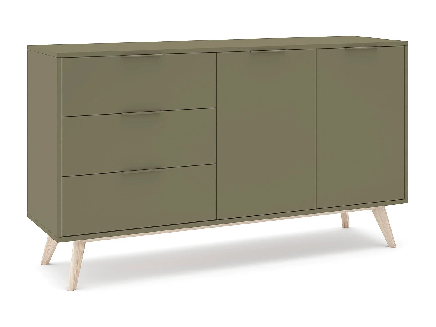 Buffet en pin 2 portes et 3 tiroirs 140x81 cm