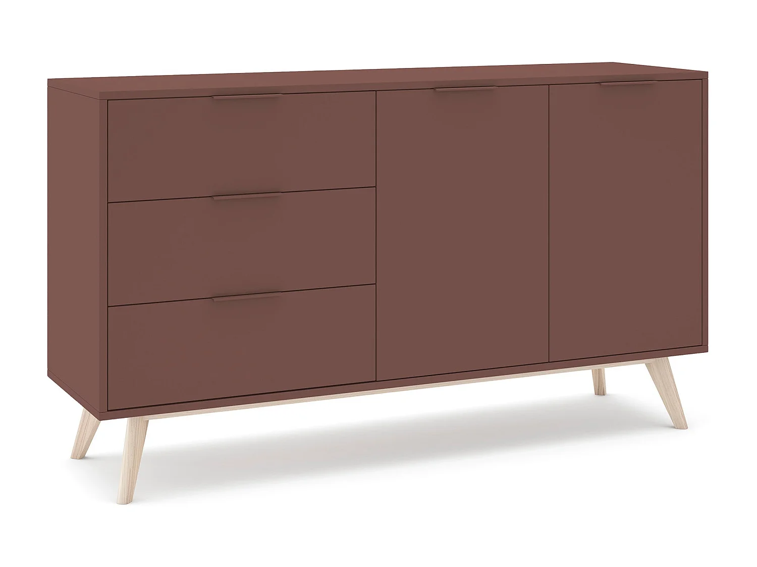 Buffet en pin 2 portes et 3 tiroirs 140x81 cm