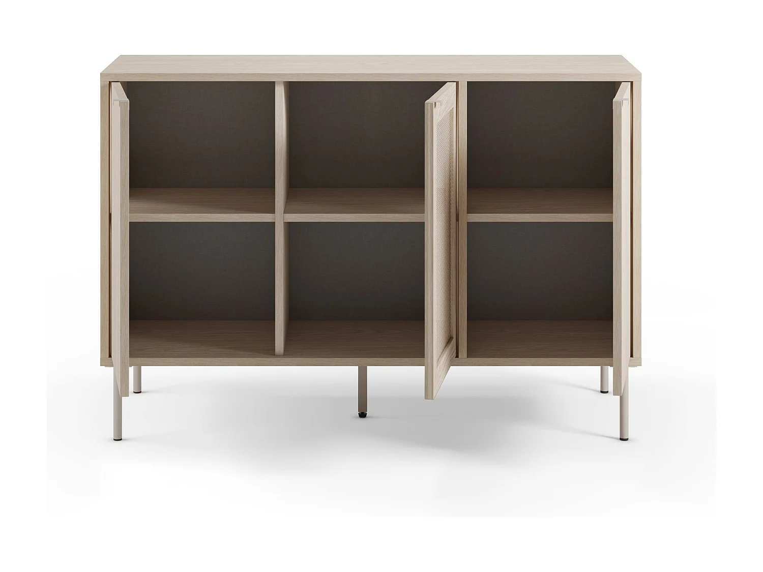 Buffet 3 portes pieds en métal 125x80 cm