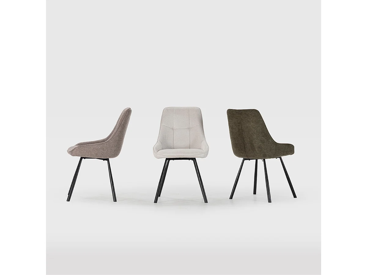 Sedie in set da 4 in tessuto con gambe in metallo, H85 cm - NORY