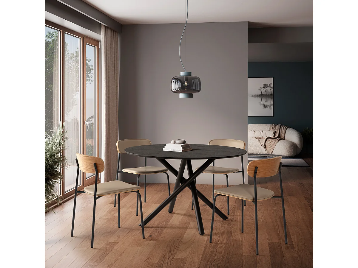 Set di 2 sedie in similpelle con gambe in metallo H78 cm - AYA