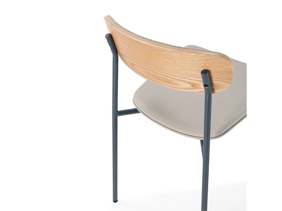 Set di 2 sedie in similpelle con gambe in metallo H78 cm - AYA