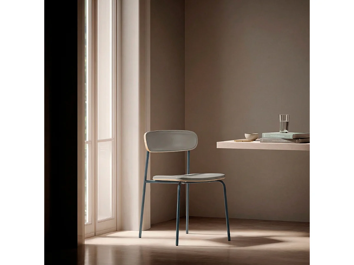 Set di 2 sedie in similpelle con gambe in metallo H78 cm - AYA