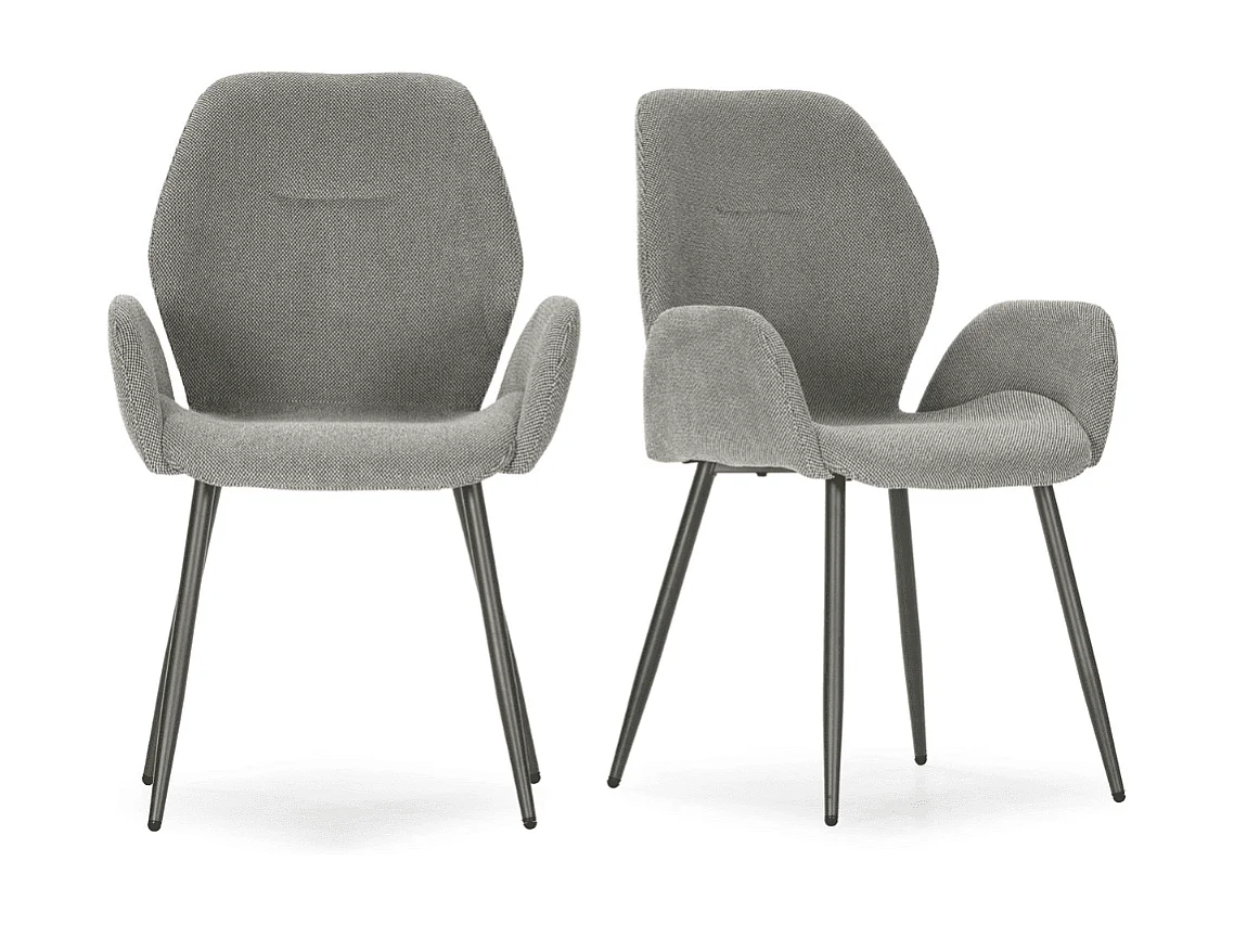 Stoffsessel 2er-Set mit Metallfüßen H86 cm - SOLA