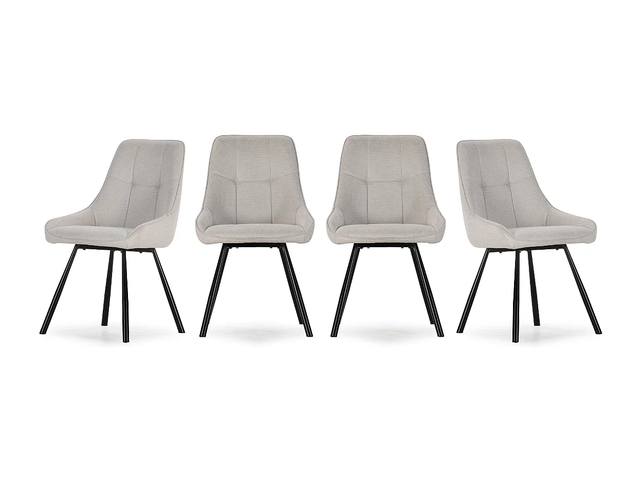 Lote de 4 sillas de tela con patas de metal A85 cm - NORY