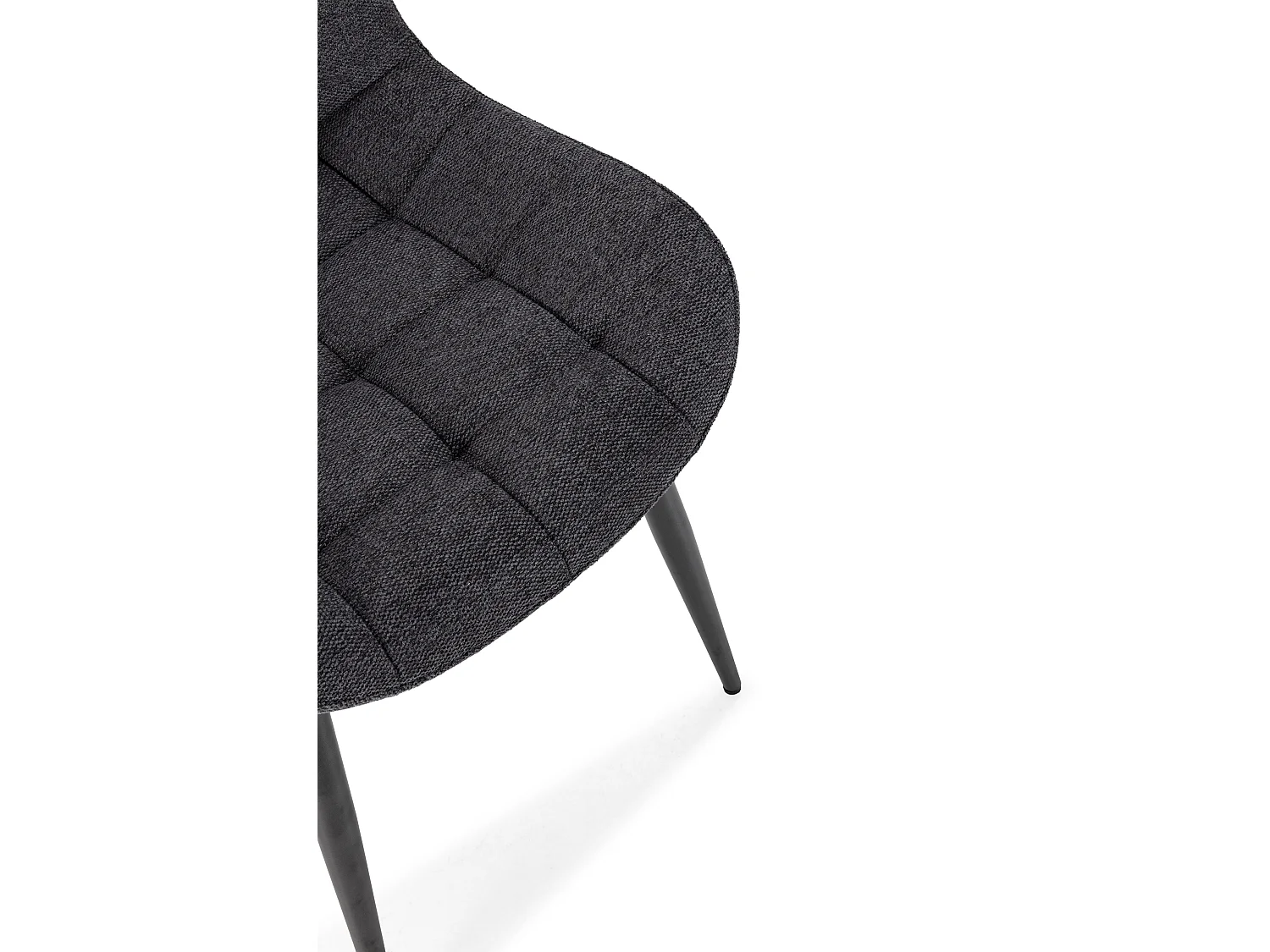 Set di 4 sedie in tessuto trapuntato con gambe in metallo, H 85 cm - MAË