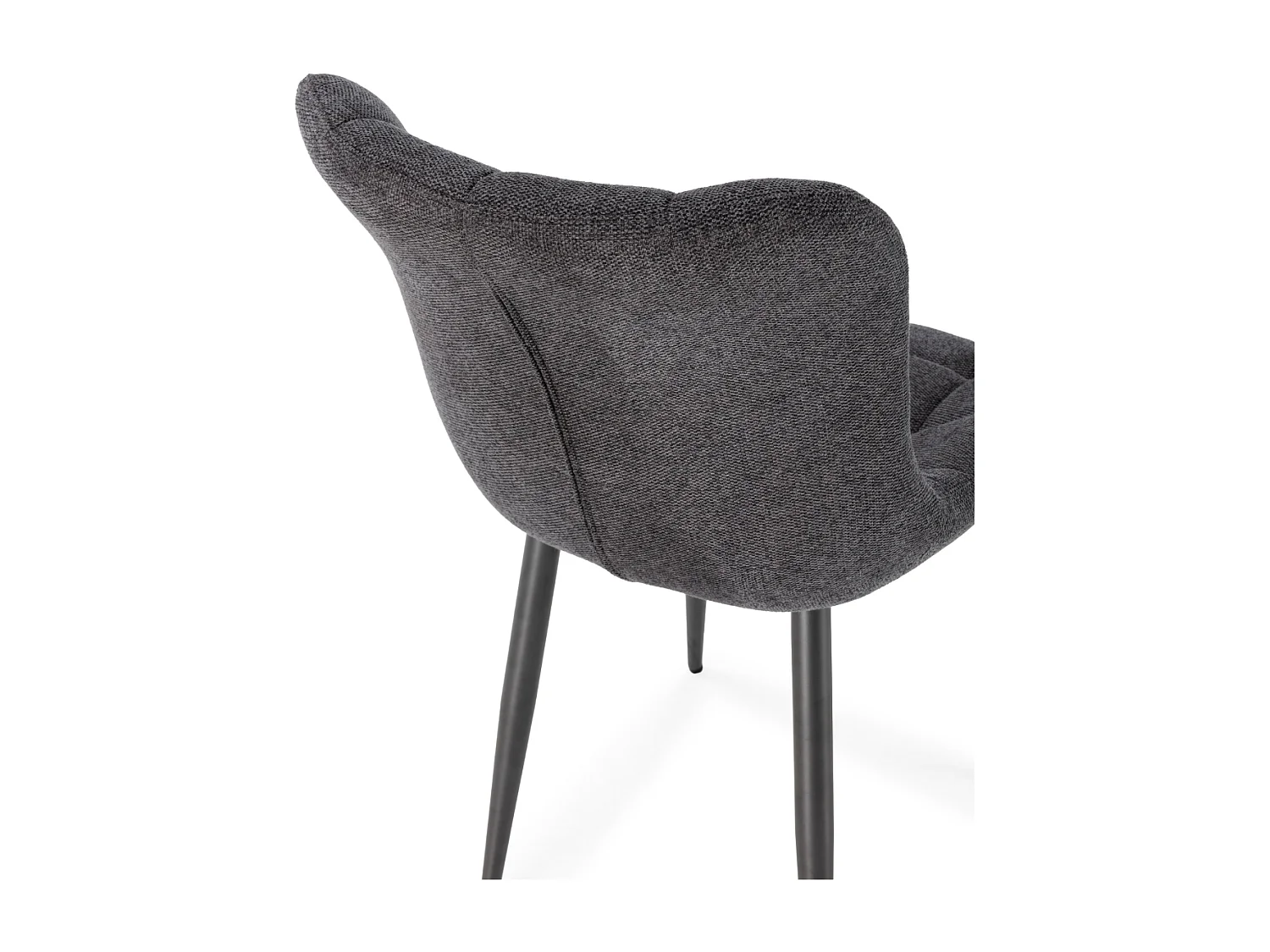 Set di 4 sedie in tessuto trapuntato con gambe in metallo, H 85 cm - MAË