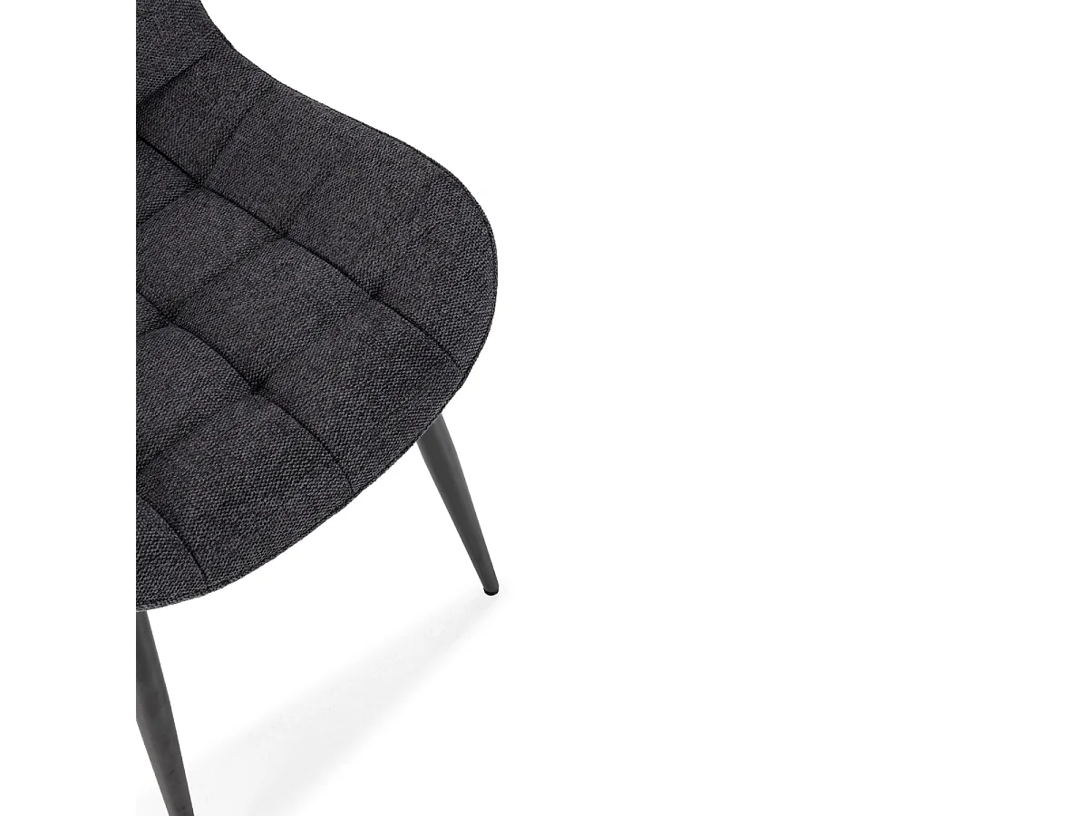 Set di 4 sedie in tessuto trapuntato con gambe in metallo, H 85 cm - MAË