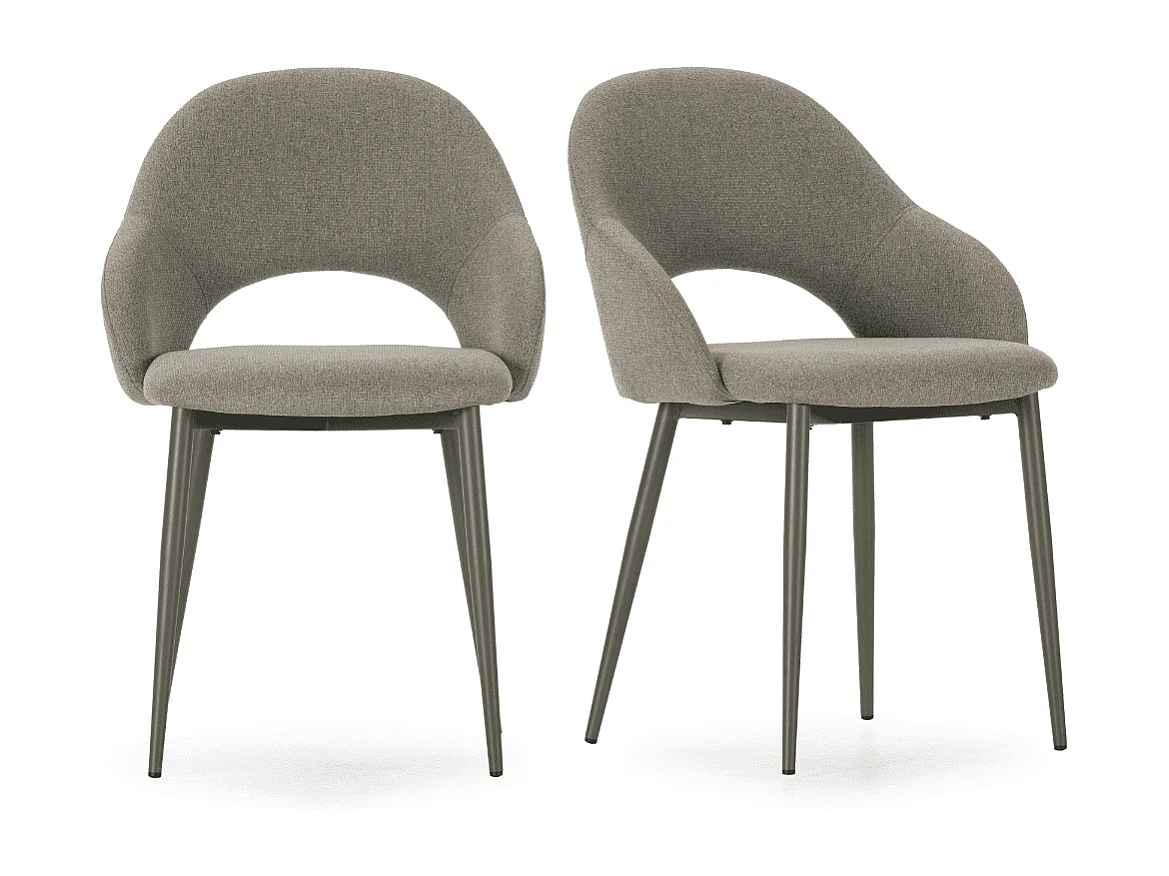 Lot de 2 Chaises en en tissu avec pieds en métal H84 cm - LILA