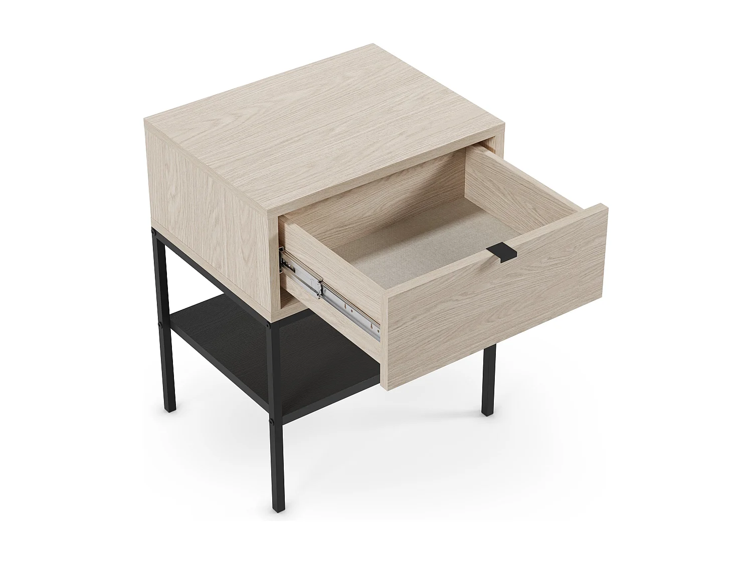 Nachttisch 1 Schublade Metallbeinen 45x56 cm