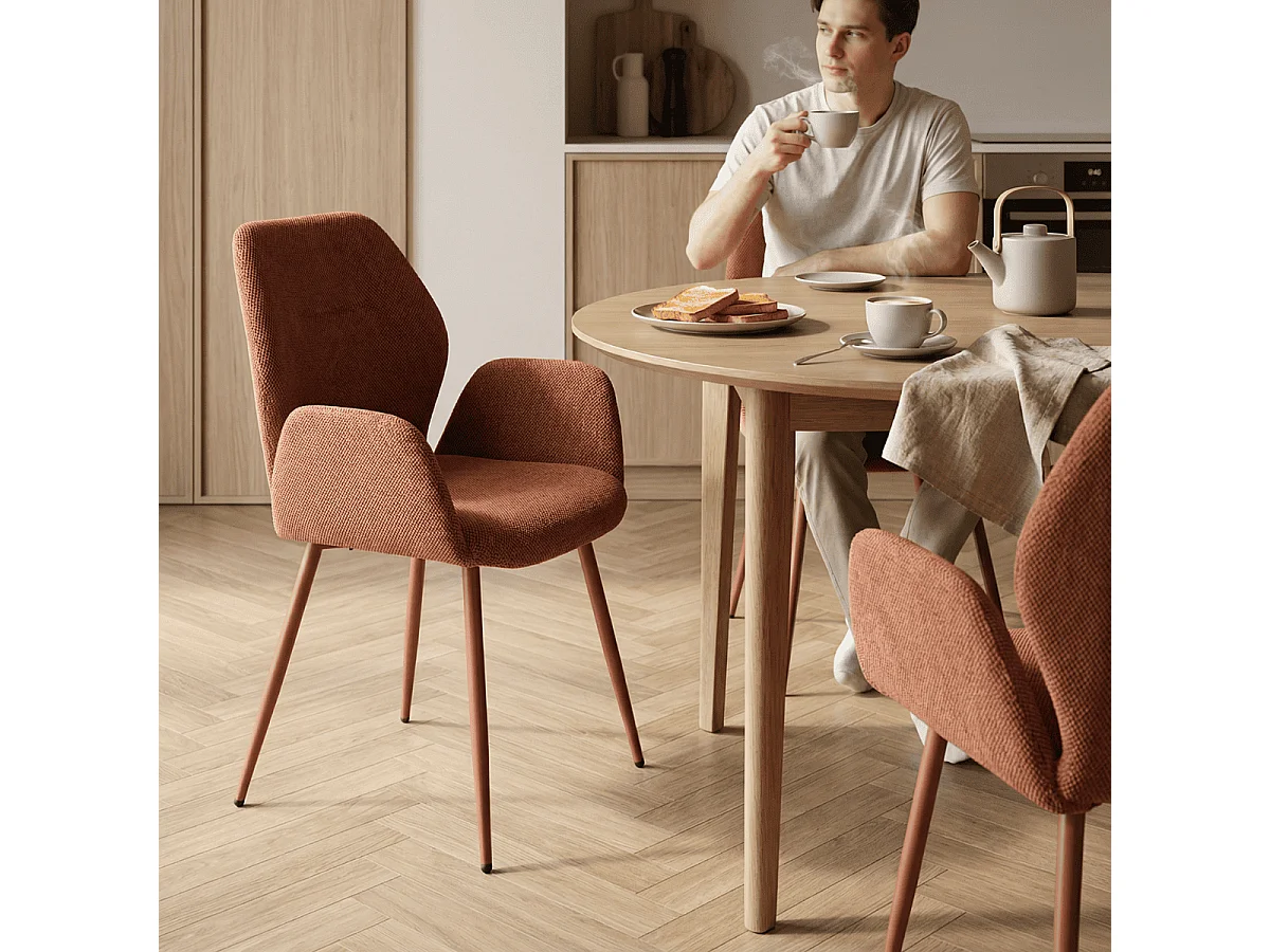 Fauteuils en lot de 2 en tissu avec pieds en métal H86 cm - SOLA