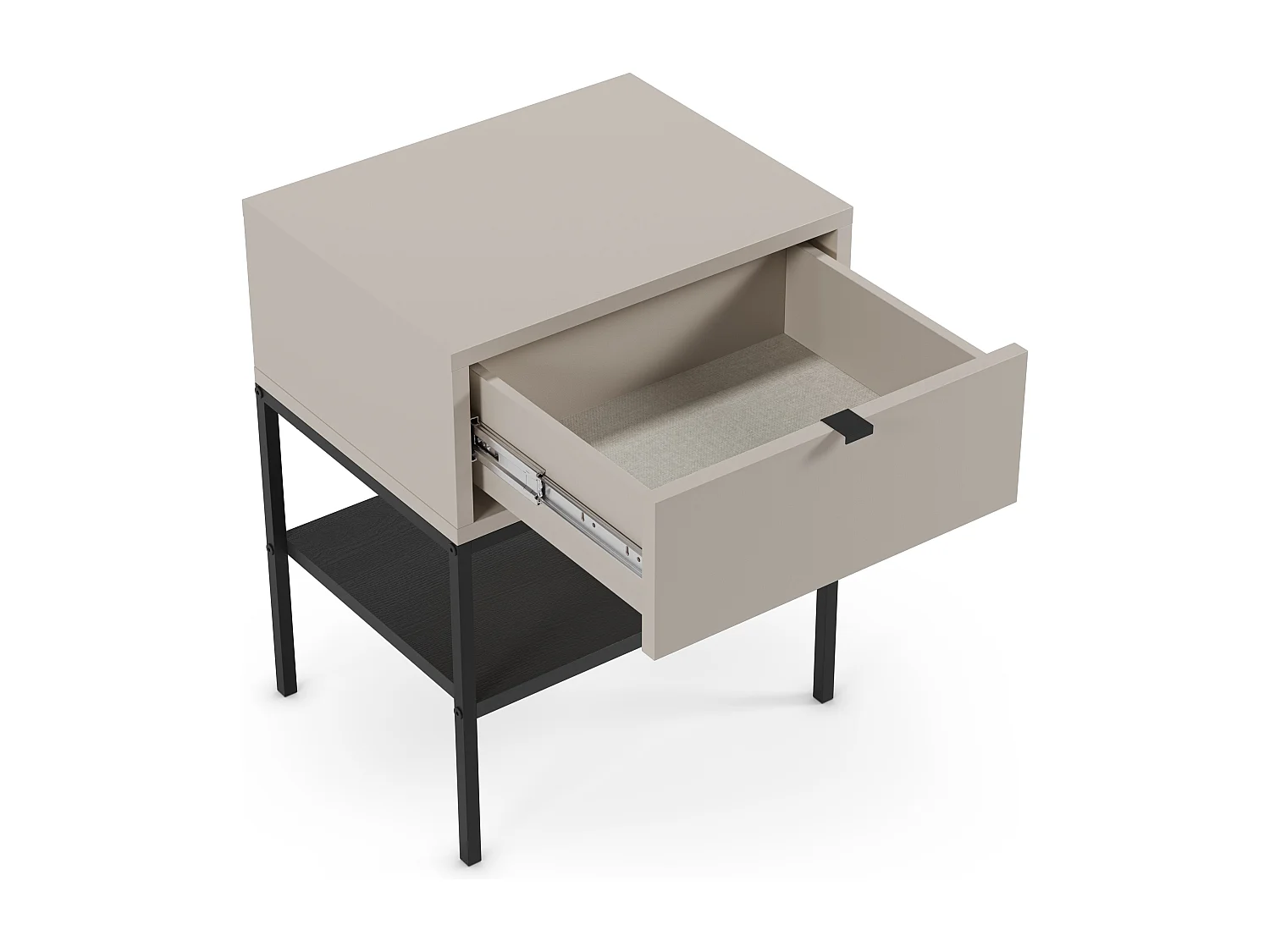 Nachttisch 1 Schublade Metallbeinen 45x56 cm