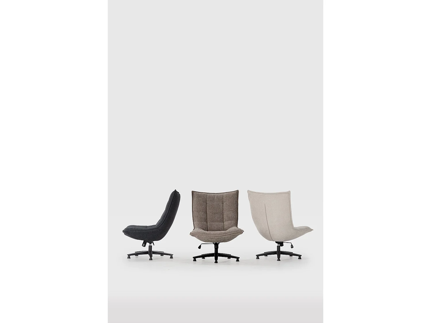 Fauteuil pivotant pied en métal 76x101 cm