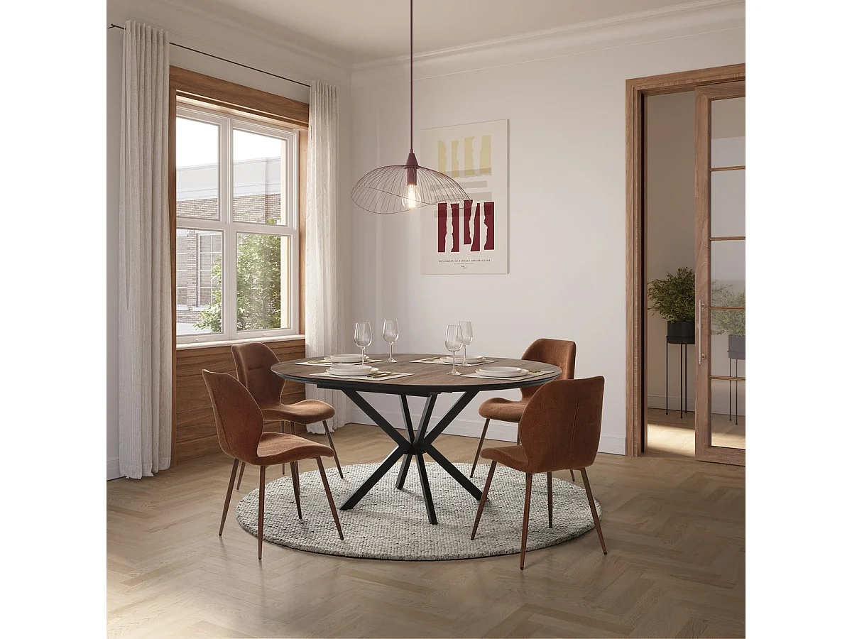 Lot de 4 Chaises en tissu orange H86 cm - EMMY