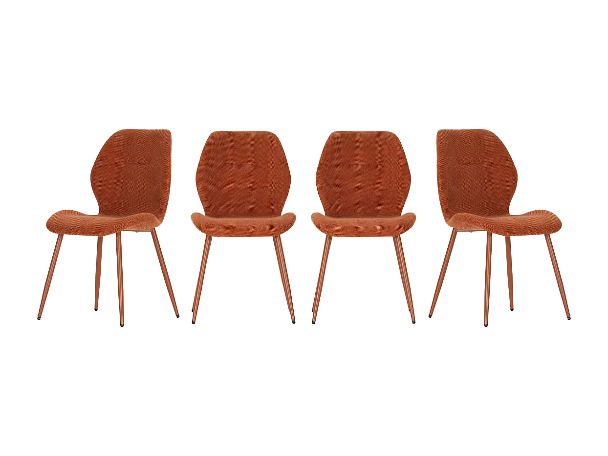Lot de 4 Chaises en tissu orange H86 cm - EMMY