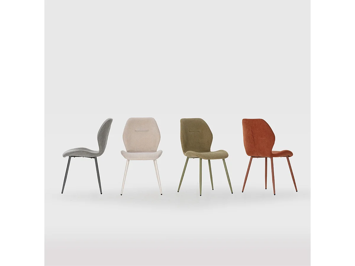 Lot de 4 Chaises en tissu orange H86 cm - EMMY