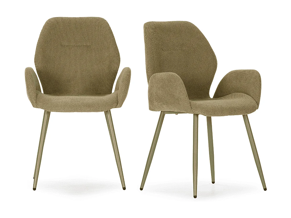 Stoffsessel 2er-Set mit Metallfüßen H86 cm - SOLA