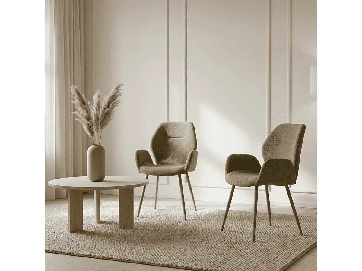 Stoffsessel 2er-Set mit Metallfüßen H86 cm - SOLA