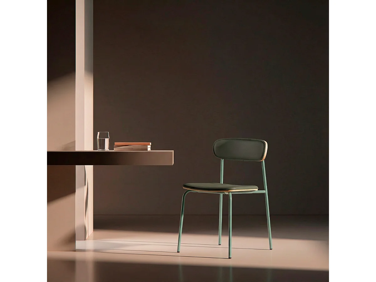 Set di 2 sedie in similpelle con gambe in metallo H78 cm - AYA