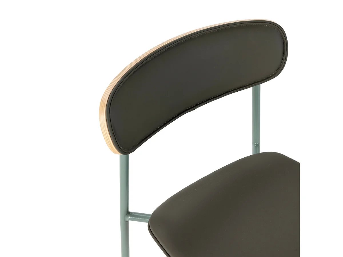 Set di 2 sedie in similpelle con gambe in metallo H78 cm - AYA