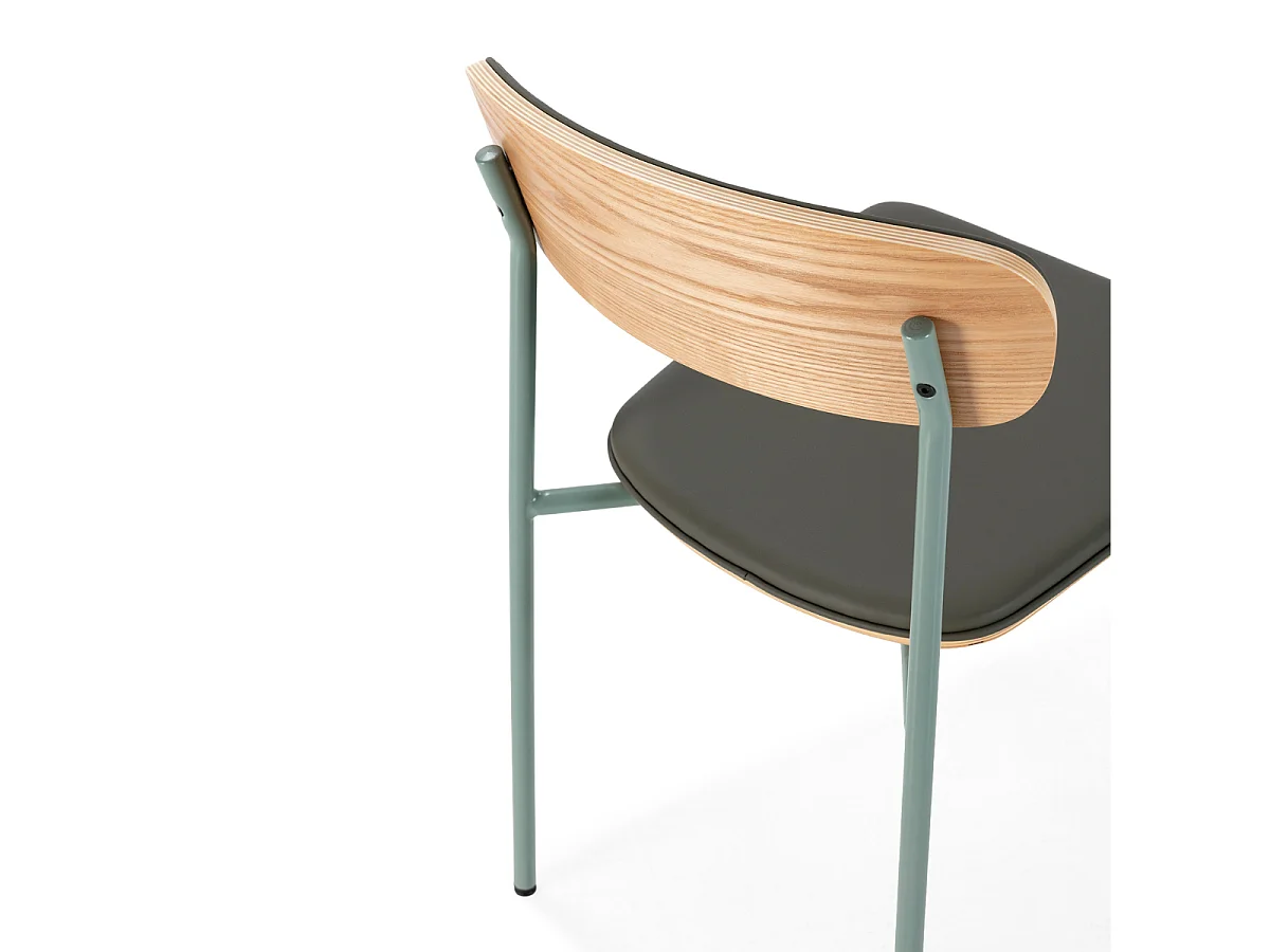 Set di 2 sedie in similpelle con gambe in metallo H78 cm - AYA