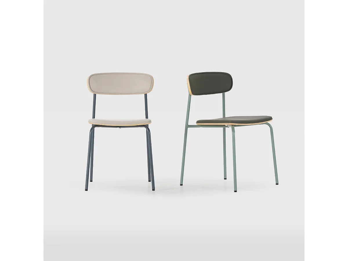 Set di 2 sedie in similpelle con gambe in metallo H78 cm - AYA