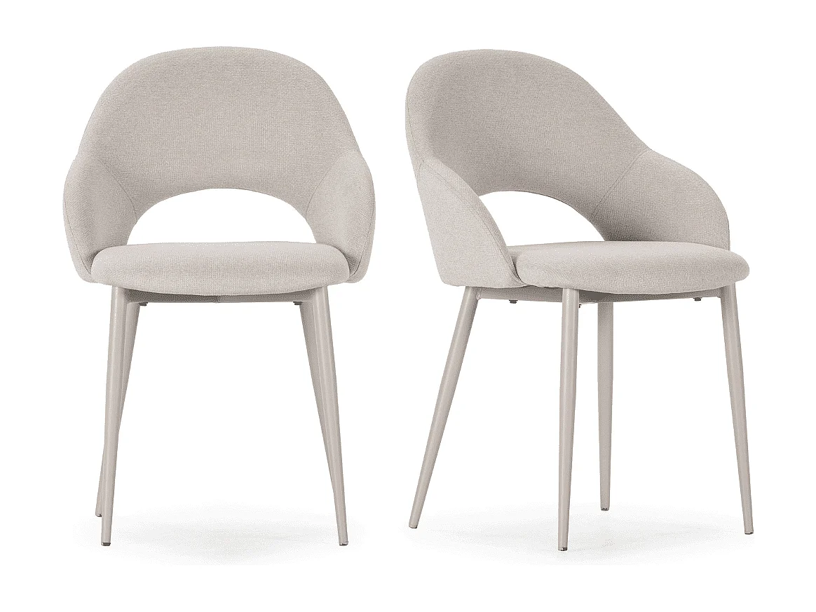 Lot de 2 Chaises en en tissu avec pieds en métal H84 cm - LILA