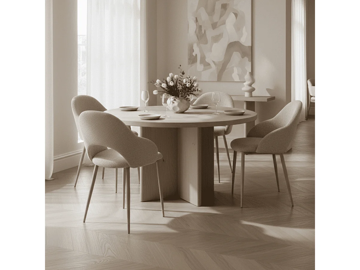 Lot de 2 Chaises en en tissu avec pieds en métal H84 cm - LILA