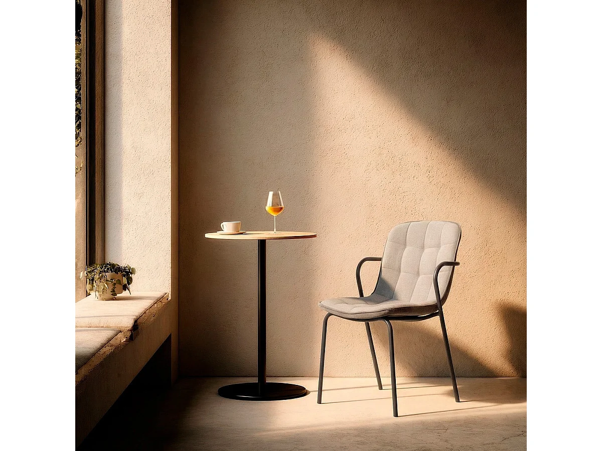 Lot de 4 Chaises en tissu avec pieds en métal H81 cm - ZÉLIE