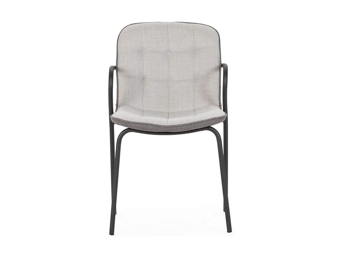 Lot de 4 Chaises en tissu avec pieds en métal H81 cm - ZÉLIE