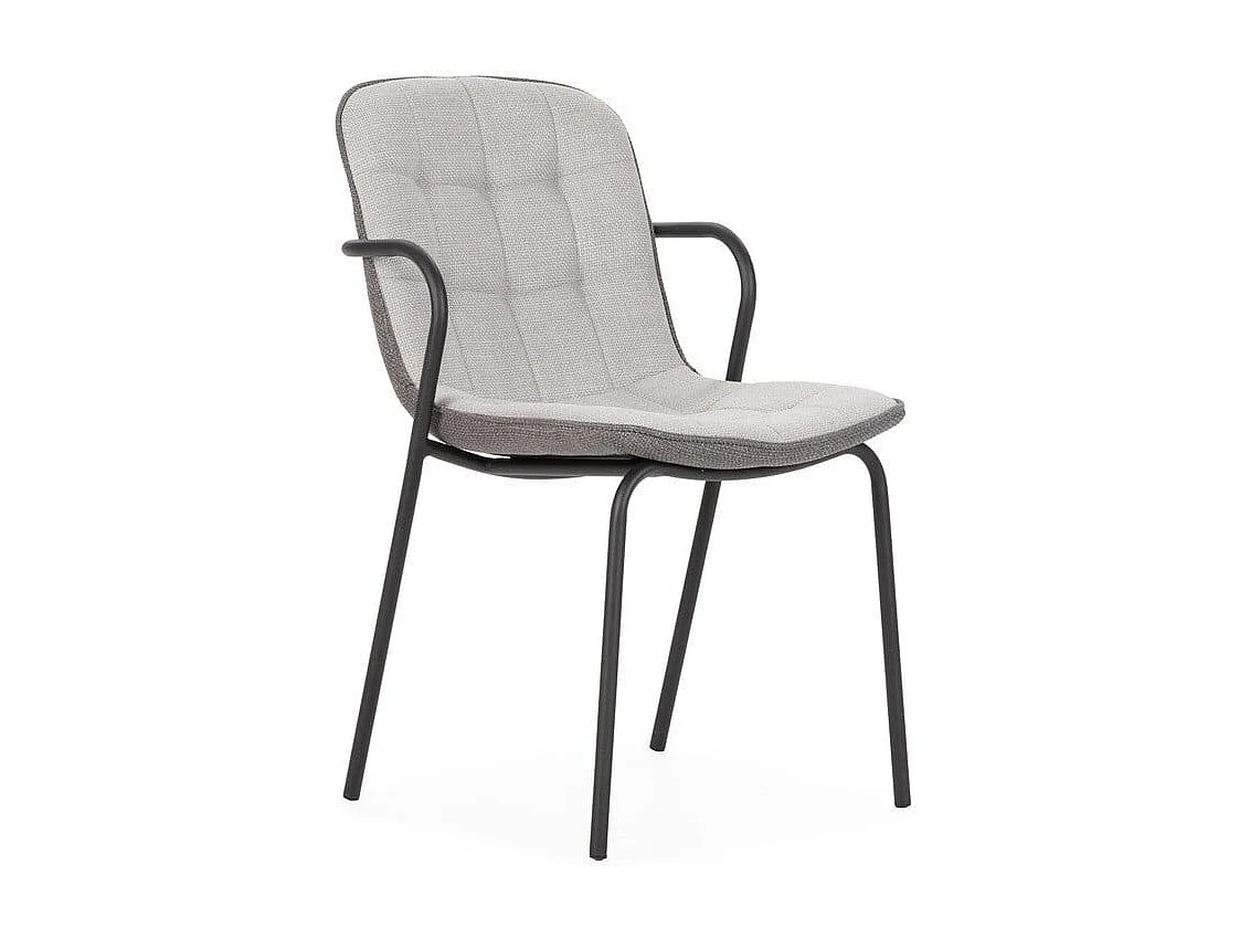 Lot de 4 Chaises en tissu avec pieds en métal H81 cm - ZÉLIE