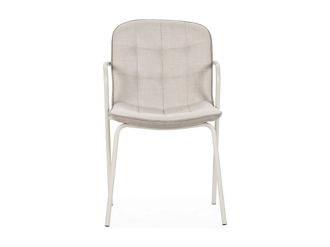 Stühle 4er-Set aus Stoff mit Metallbeinen, H 81 cm - ZÉLIE