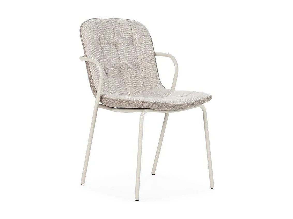 Stühle 4er-Set aus Stoff mit Metallbeinen, H 81 cm - ZÉLIE