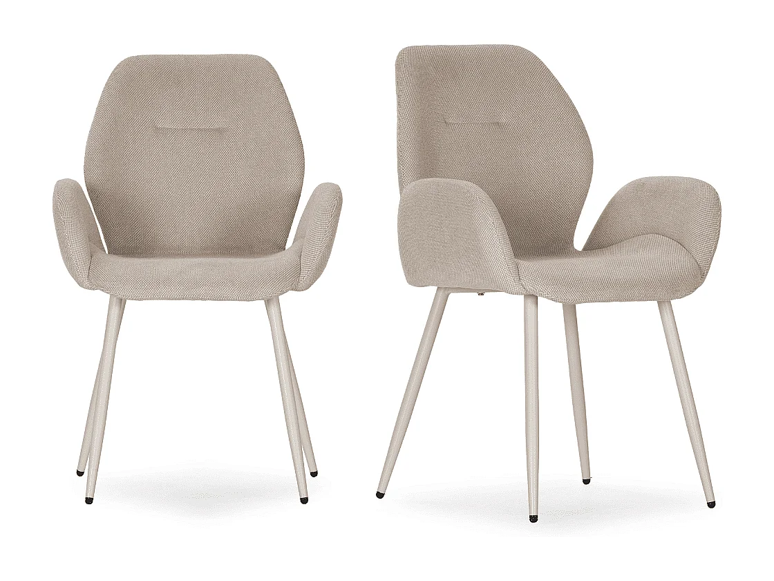 Stoffsessel 2er-Set mit Metallfüßen H86 cm - SOLA