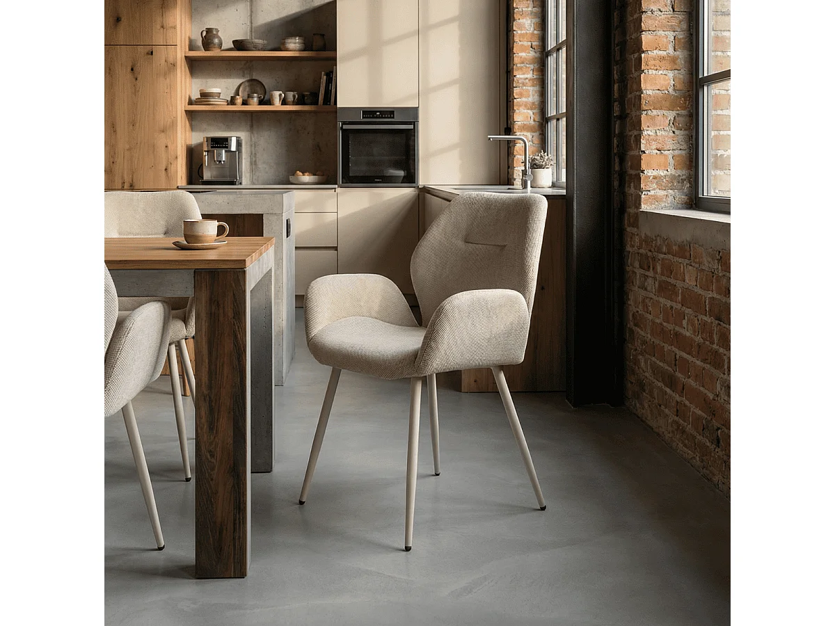 Stoffsessel 2er-Set mit Metallfüßen H86 cm - SOLA