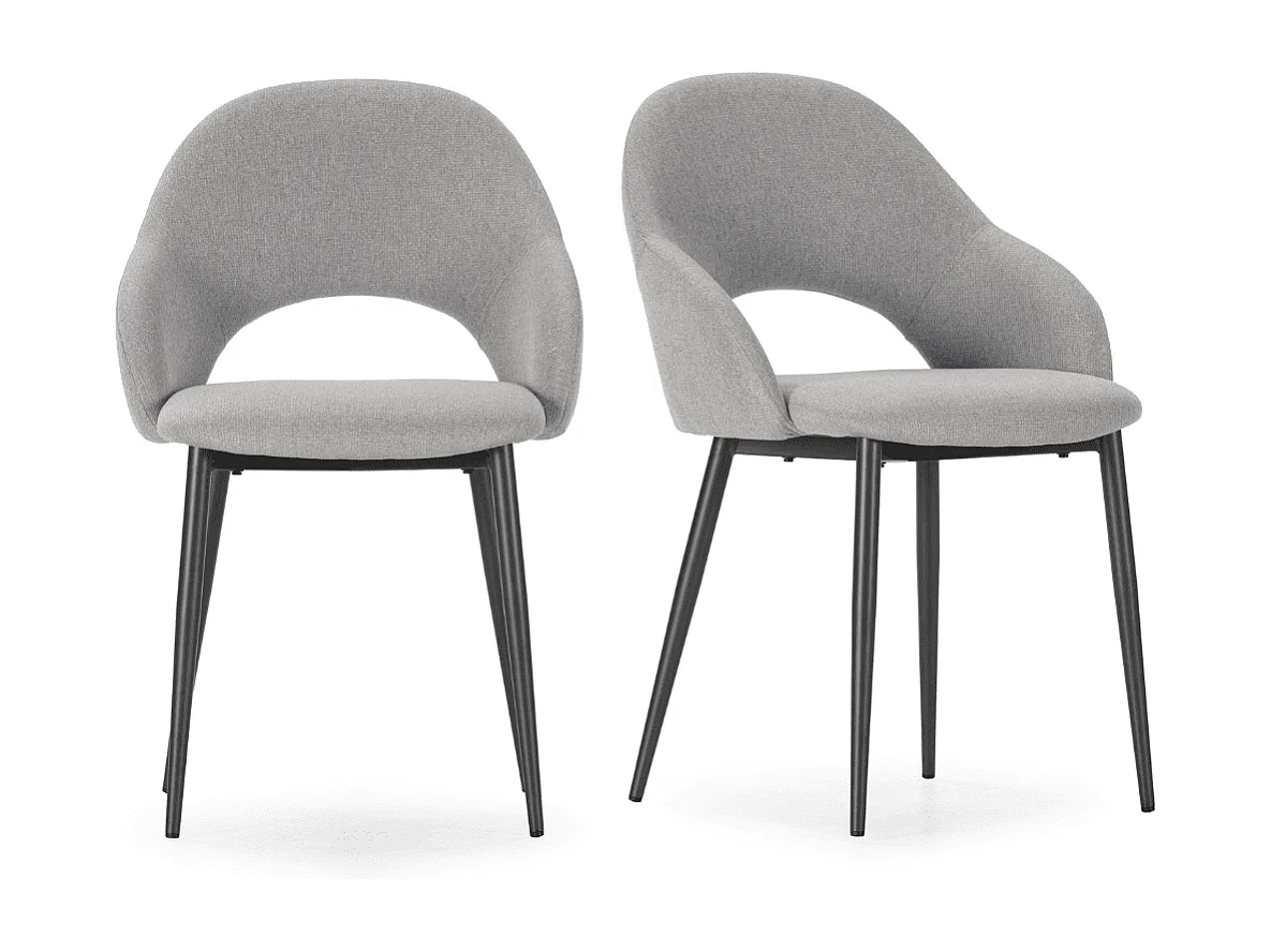 Stoelen Set van 2 in stoffen met metalen poten, H84 cm - LILA