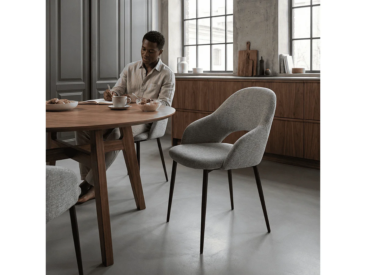 Stoelen Set van 2 in stoffen met metalen poten, H84 cm - LILA