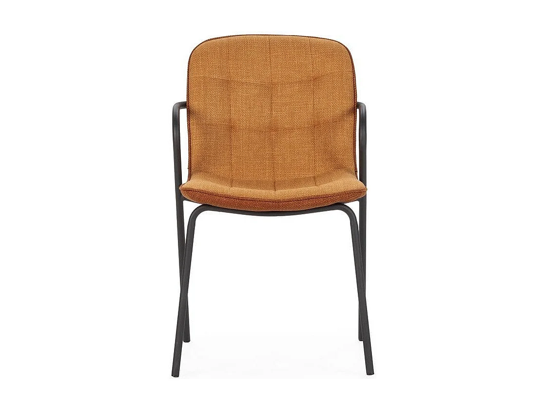 Lot de 4 Chaises en tissu avec pieds en métal H81 cm - ZÉLIE