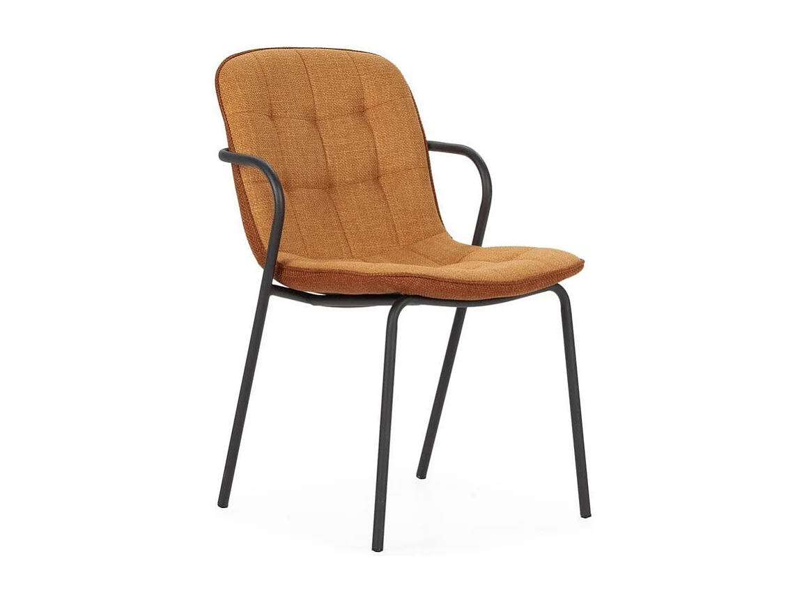 Lot de 4 Chaises en tissu avec pieds en métal H81 cm - ZÉLIE