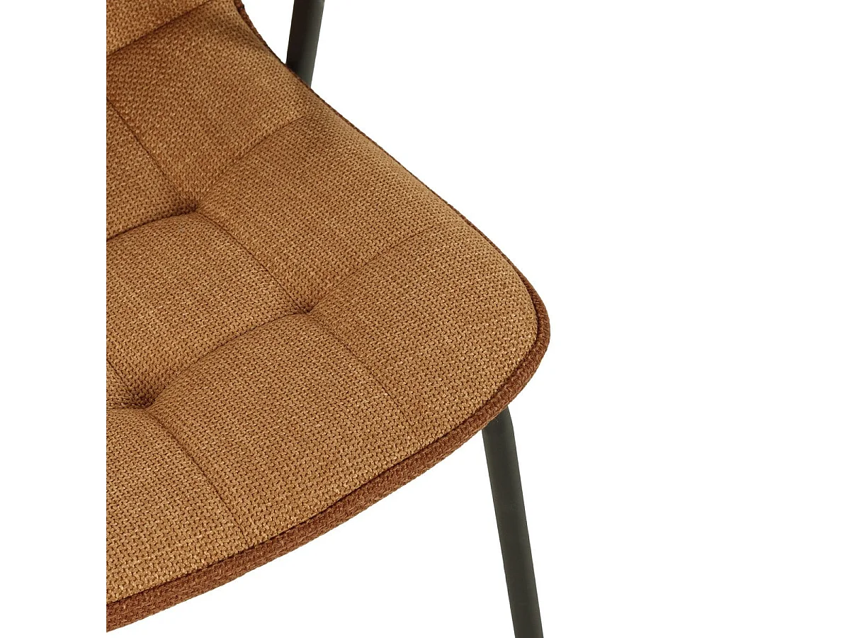 Lot de 4 Chaises en tissu avec pieds en métal H81 cm - ZÉLIE