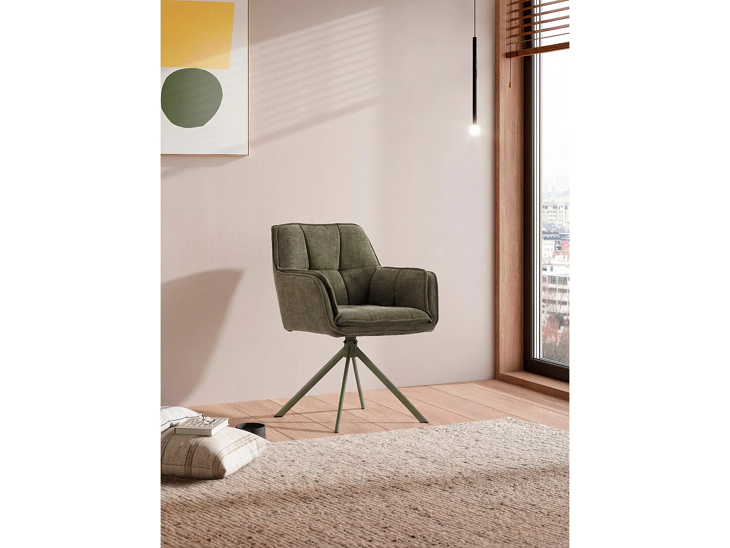 Ensemble de 2 fauteuils pivotants 67x84 cm