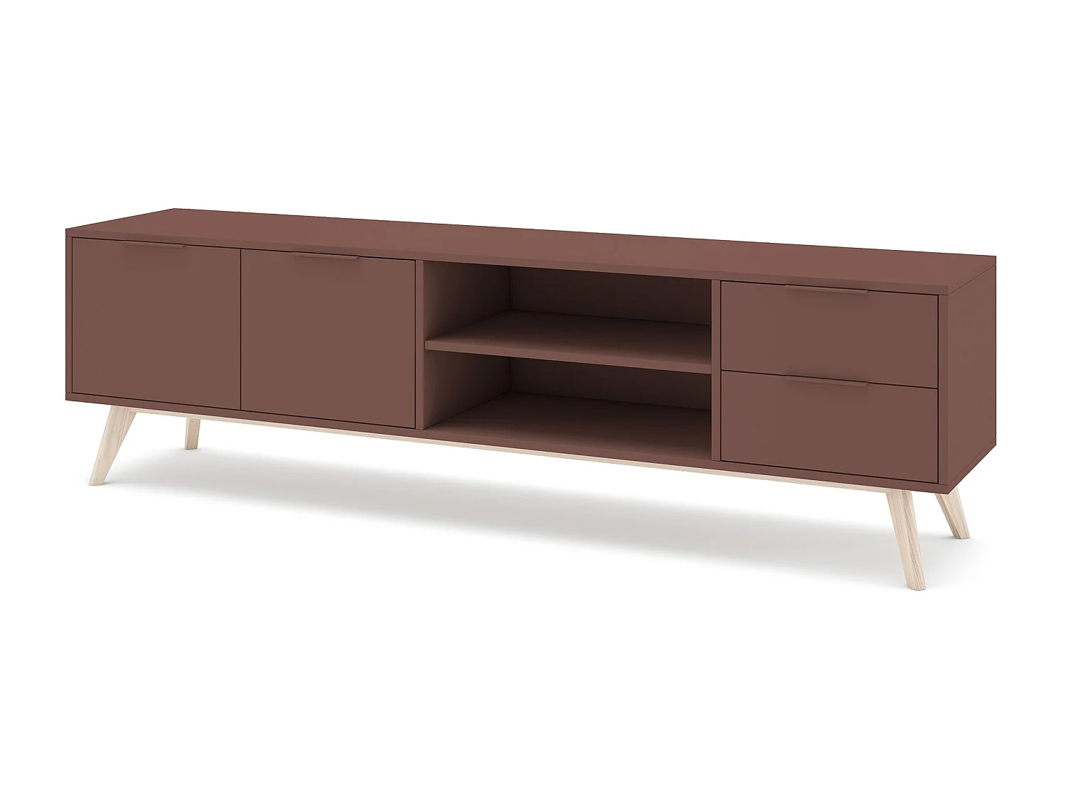 TV-Ständer Kiefernholz 2 Türen 2 Schubladen 180x53 cm