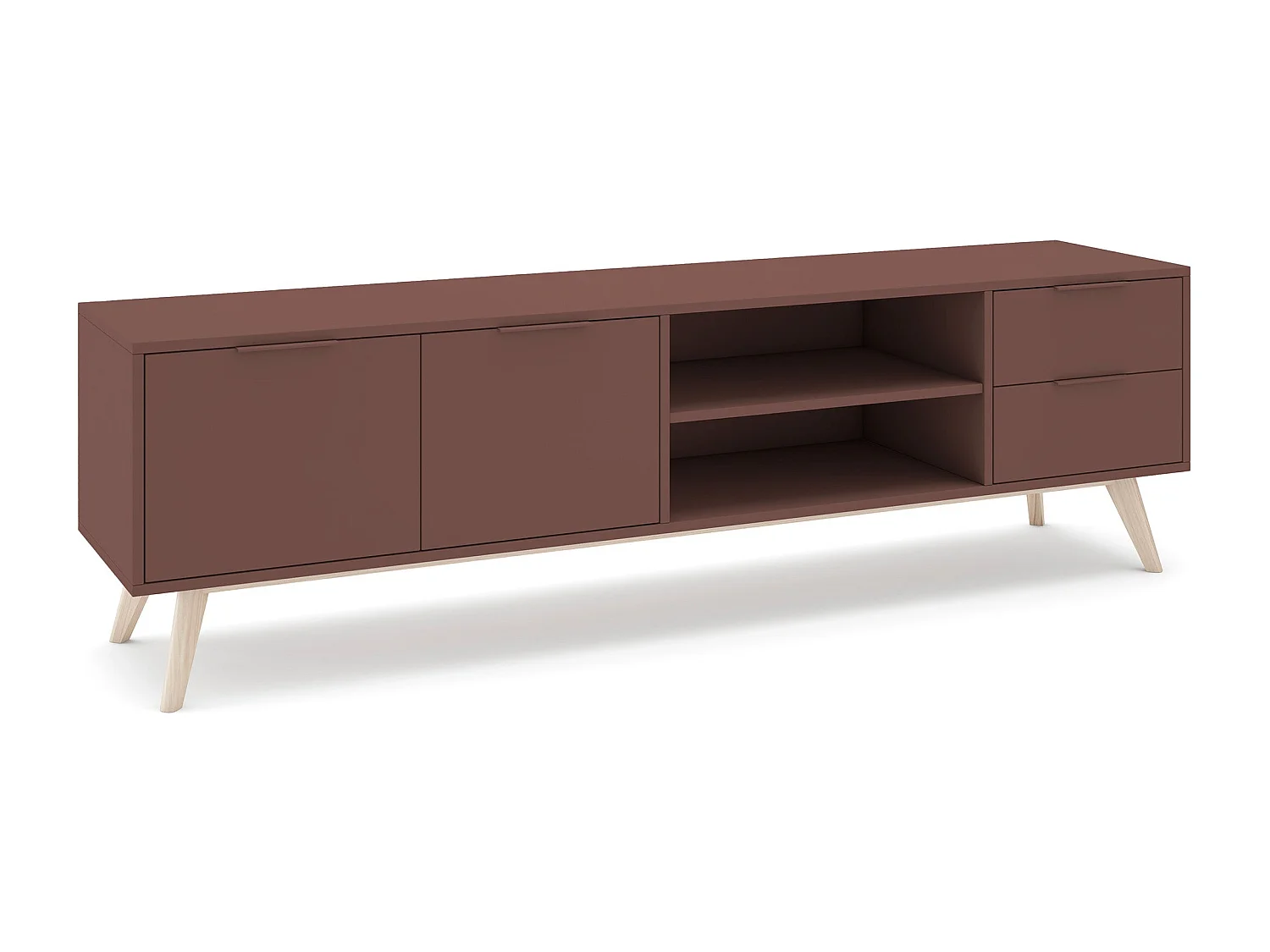 TV-Ständer Kiefernholz 2 Türen 2 Schubladen 180x53 cm