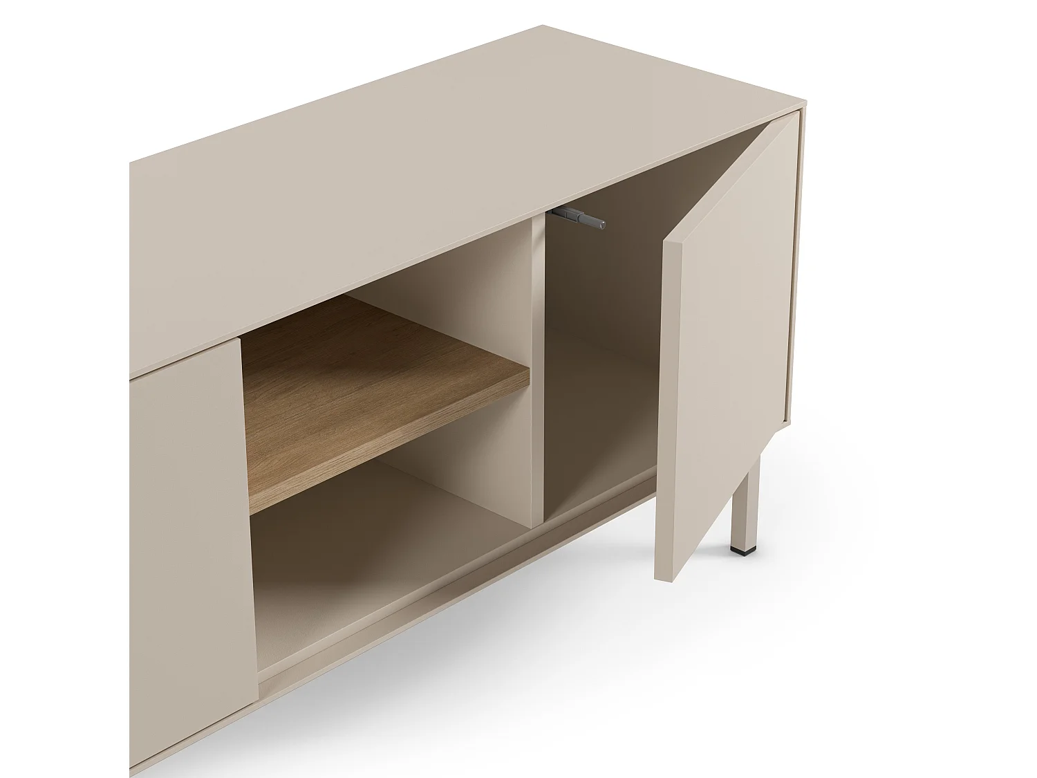 3-türiger TV-Schrank Creme/Eiche 180x51 cm