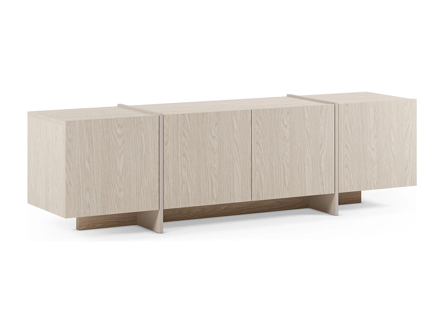 4-türiger TV-Schrank Eiche 180x55 cm