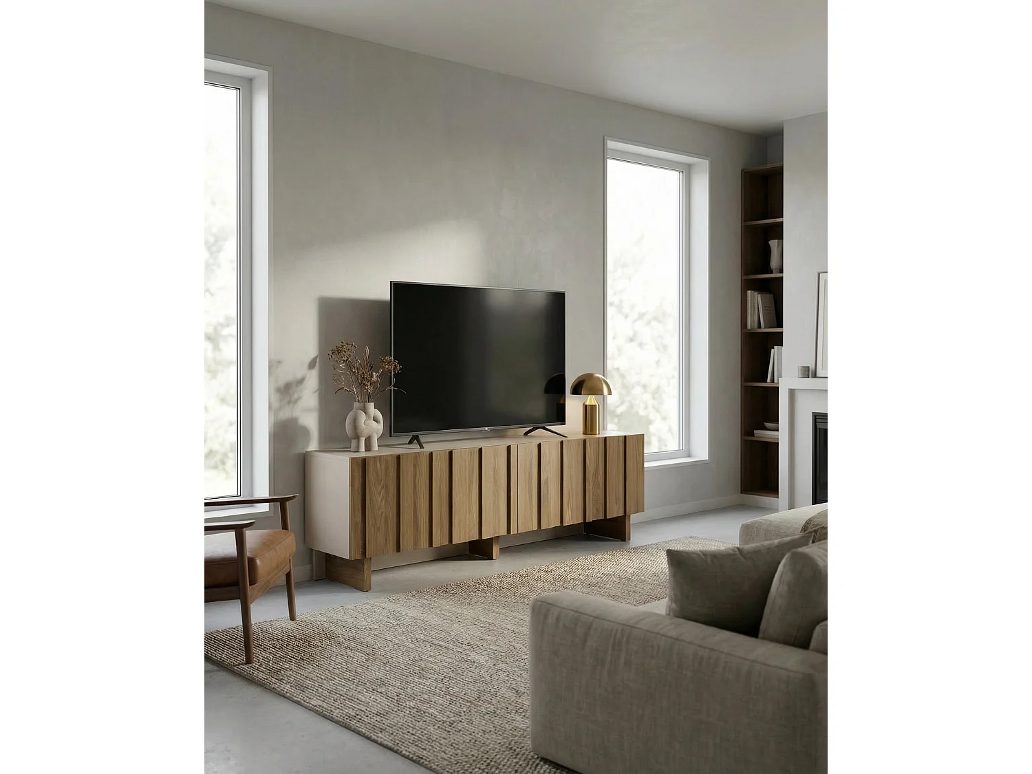 4-türiger TV-Schrank Kiefernholz 180x50 cm