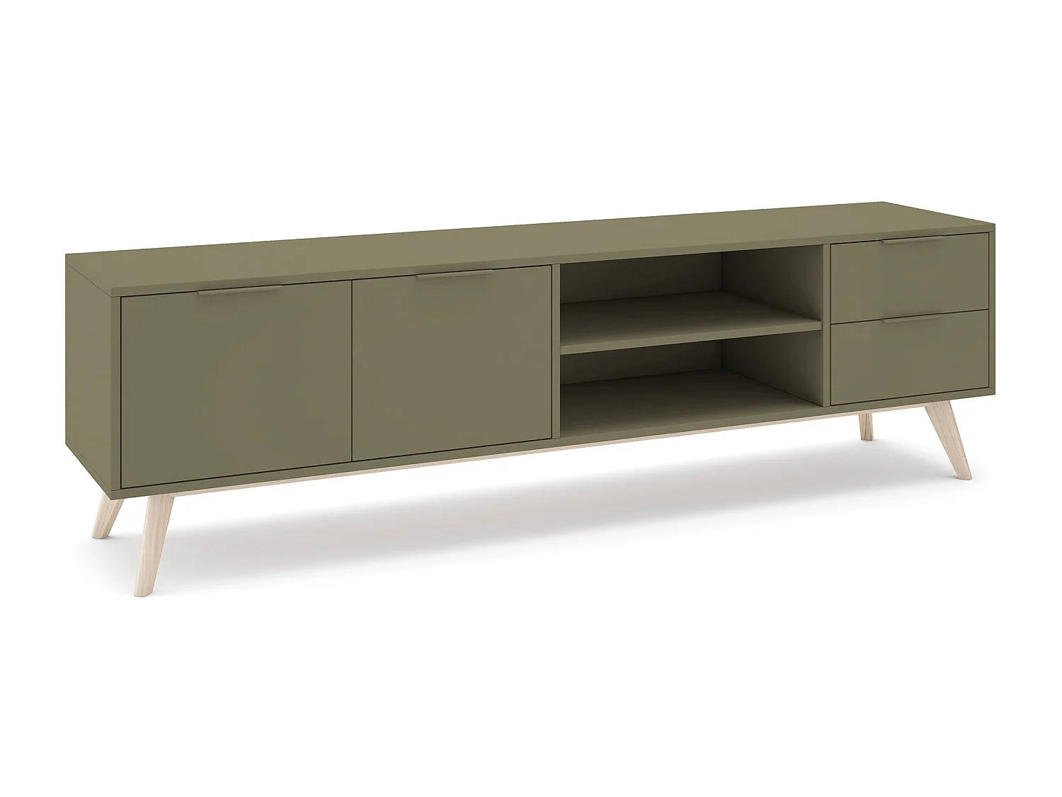 TV-Ständer Kiefernholz 2 Türen 2 Schubladen 180x53 cm