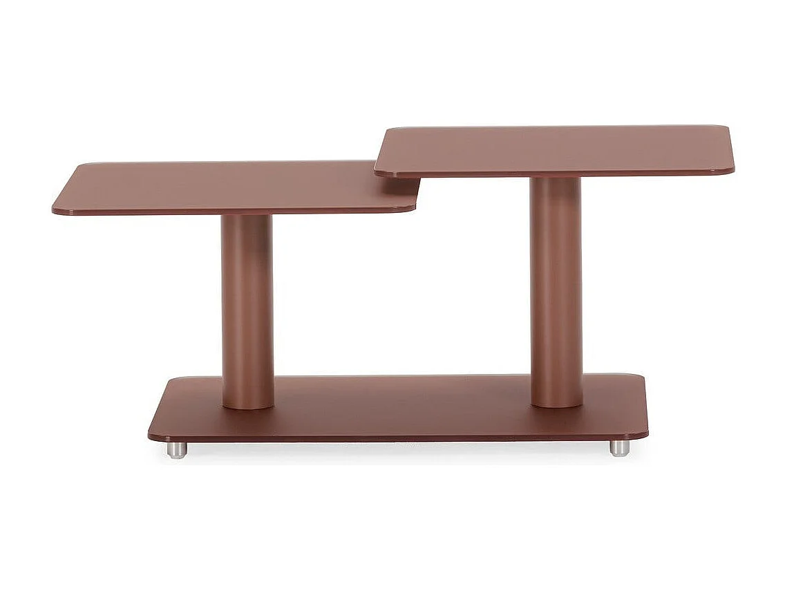 Table basse pivotante avec plateaux carrés en verre L114 cm - KAYA