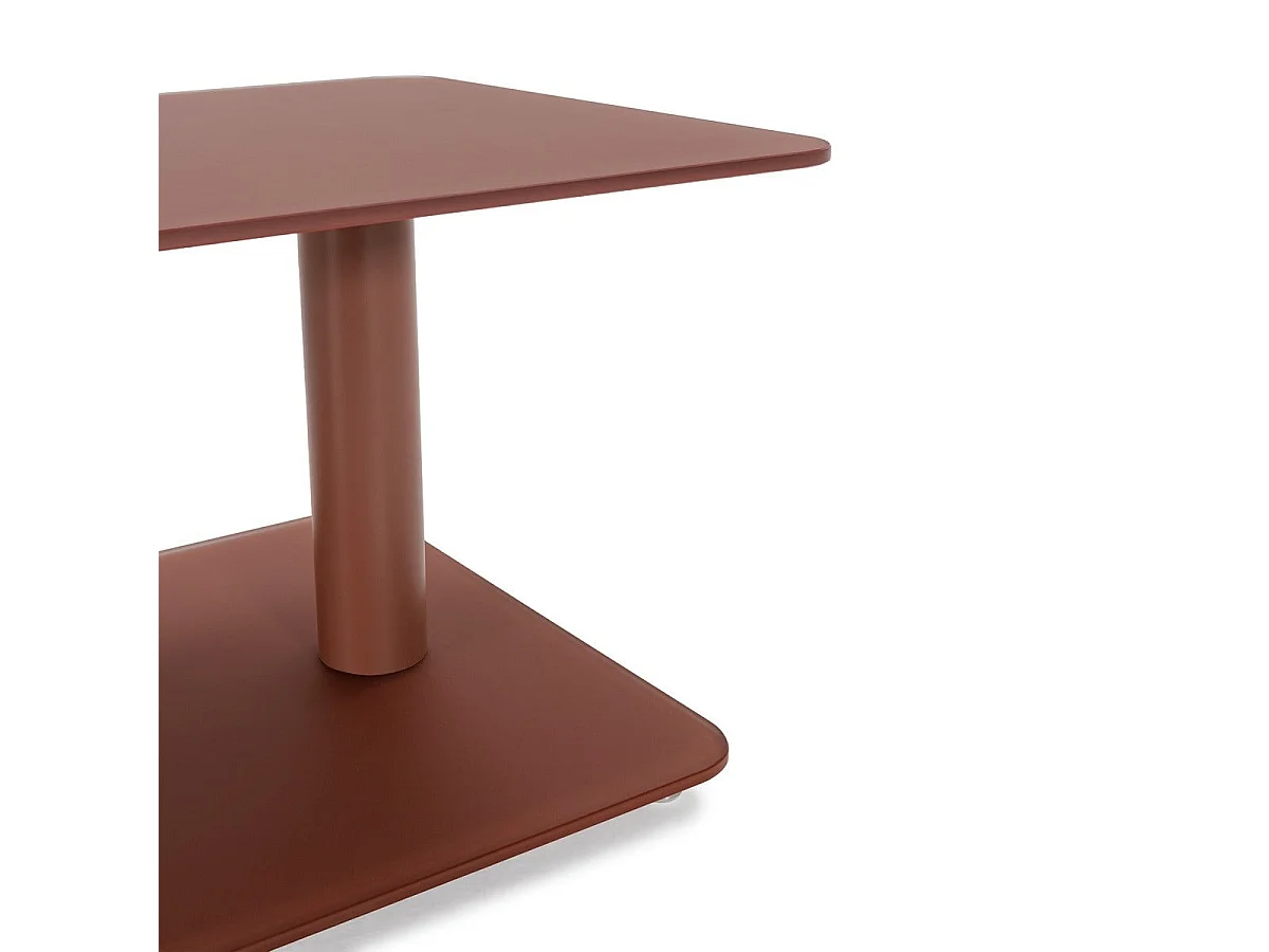 Table basse pivotante avec plateaux carrés en verre L114 cm - KAYA