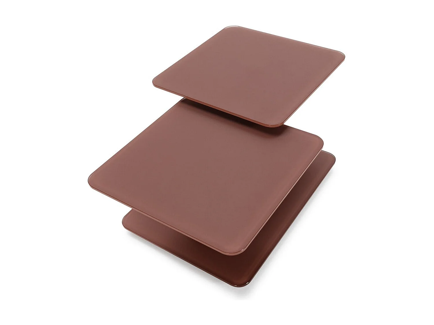 Table basse pivotante avec plateaux carrés en verre L114 cm - KAYA